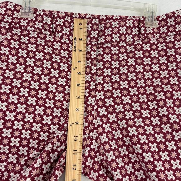 Ann Taylor Loft Julie Skinny Ankle Pant Size 8 Red Gray Print High Rise Stretch - Picture 11 of 14